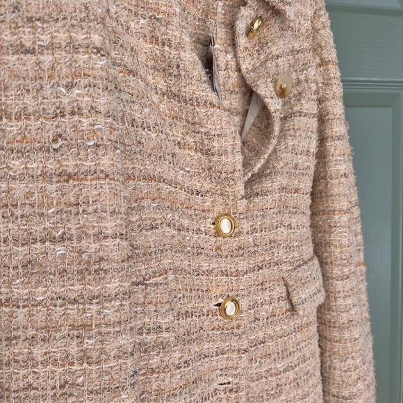 NEW ST. JOHN NUBBY BOUCLE SLEEVELESS DRESS & JACKET SUIT SET 4 8 NEUTRAL TAN NWT - Picture 13 of 13